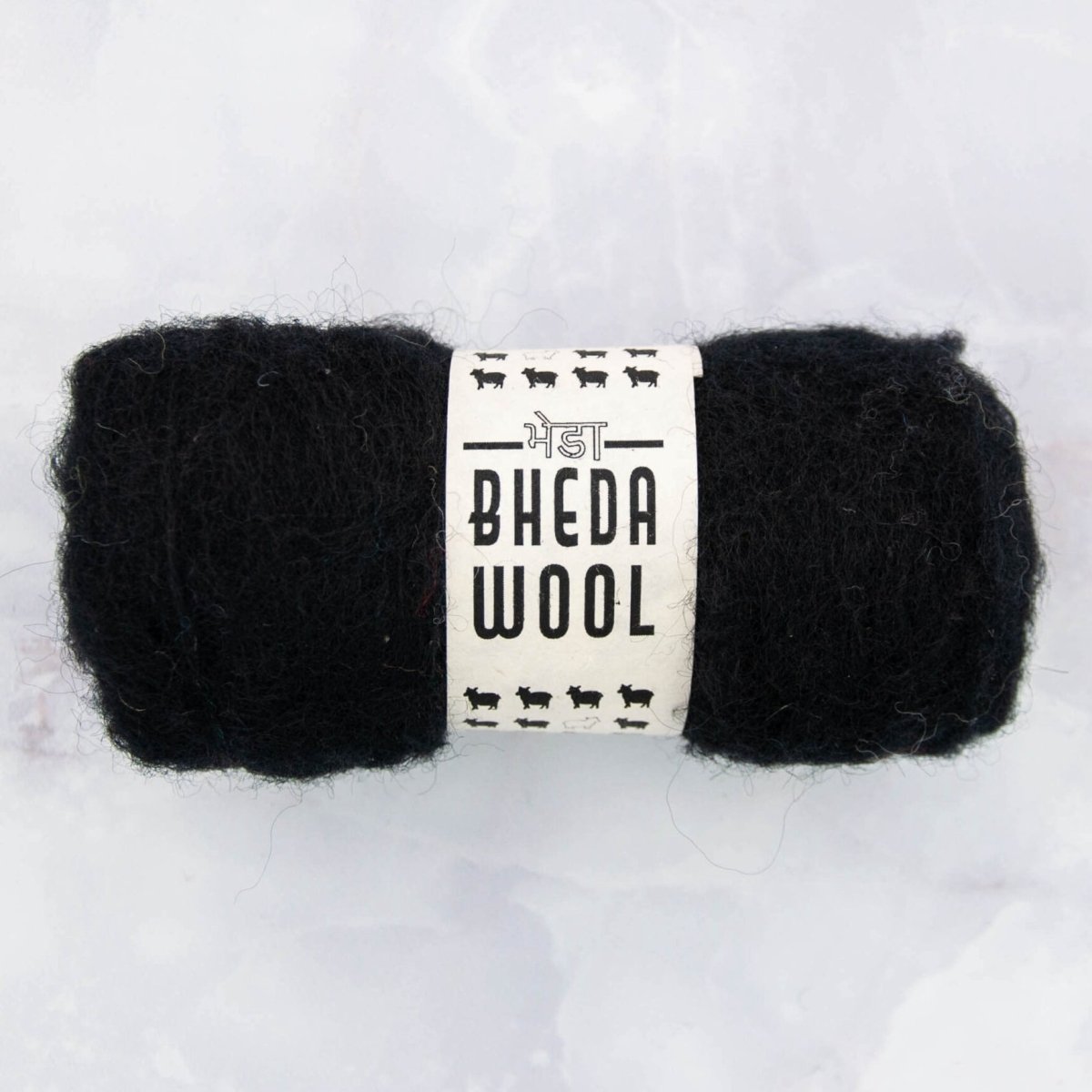 '240 black ' bhedawool felting wool: 25g by Bhedawool | Wabi Sabi