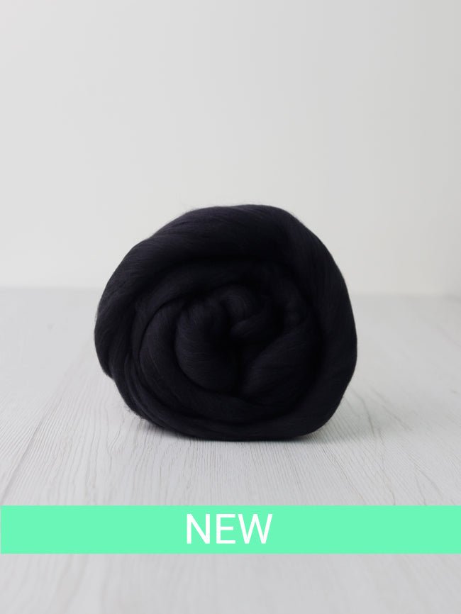 blackboard merino roving: solid colours by gram by dyeing house gallery at Wabi Sabi