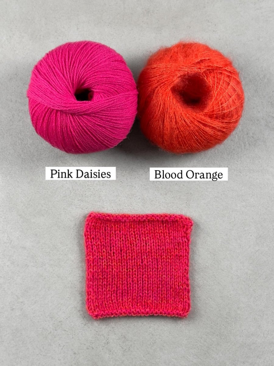 blood orange pink daisies by knitting for olive at Wabi Sabi