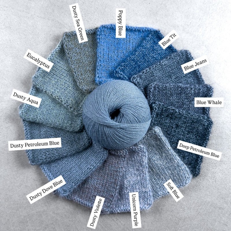 blue jeans dusty dove blue by knitting for olive at Wabi Sabi