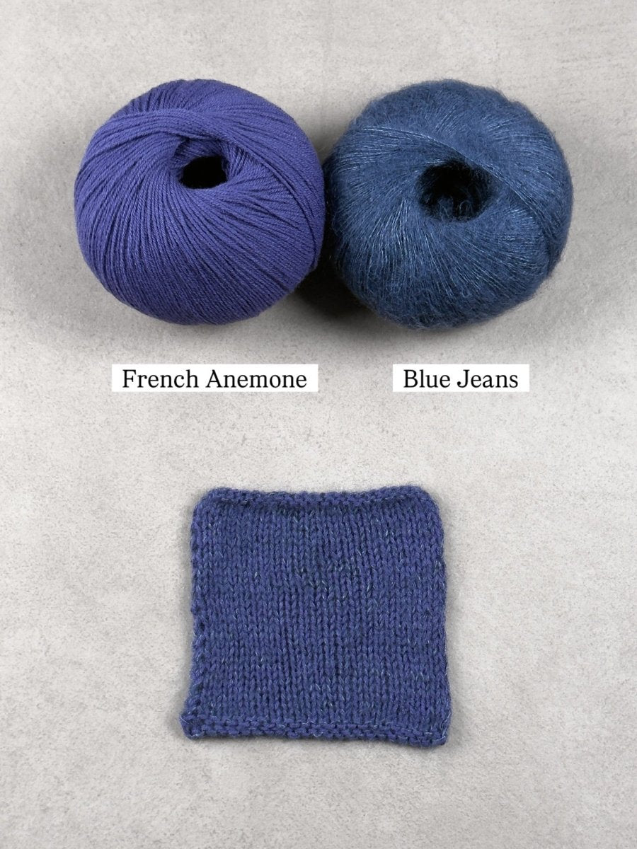 blue jeans french anemone by knitting for olive at Wabi Sabi