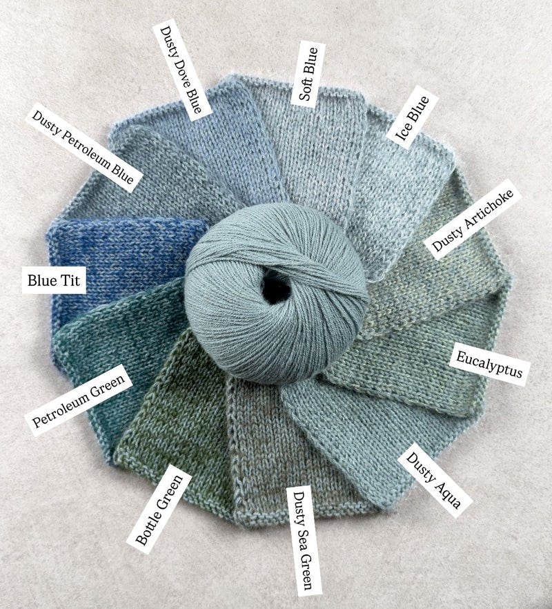 blue tit dusty aqua by knitting for olive at Wabi Sabi