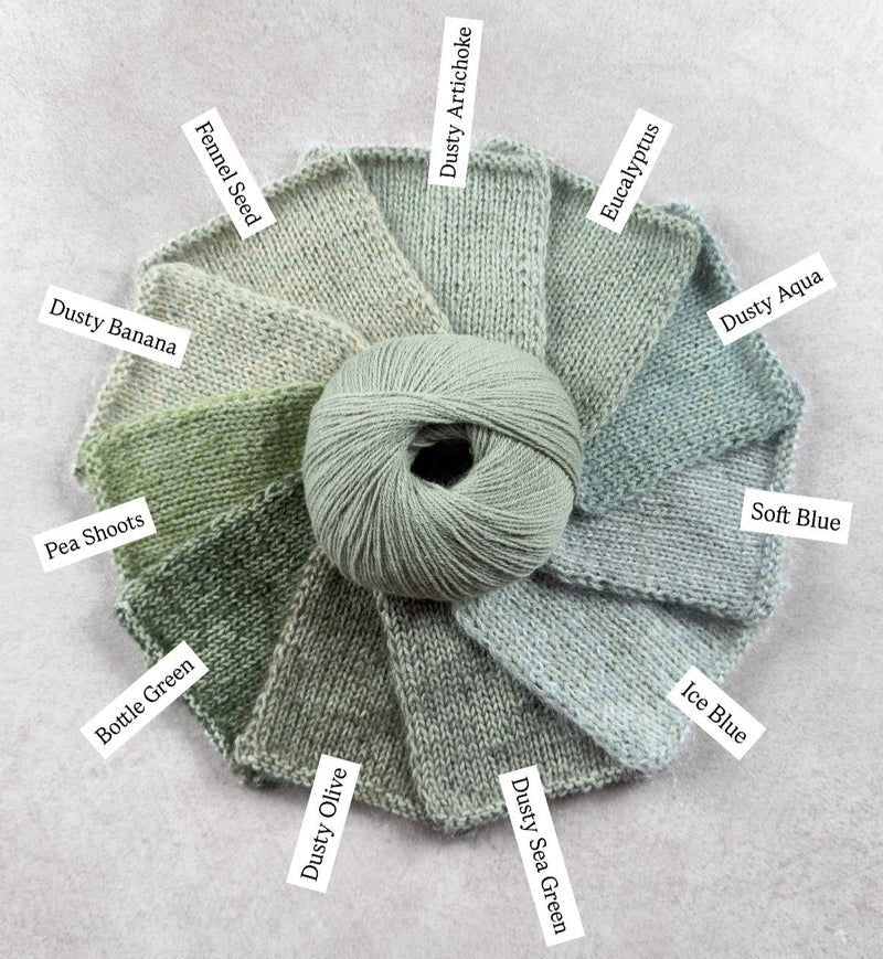 bottle green dusty artichoke by knitting for olive at Wabi Sabi