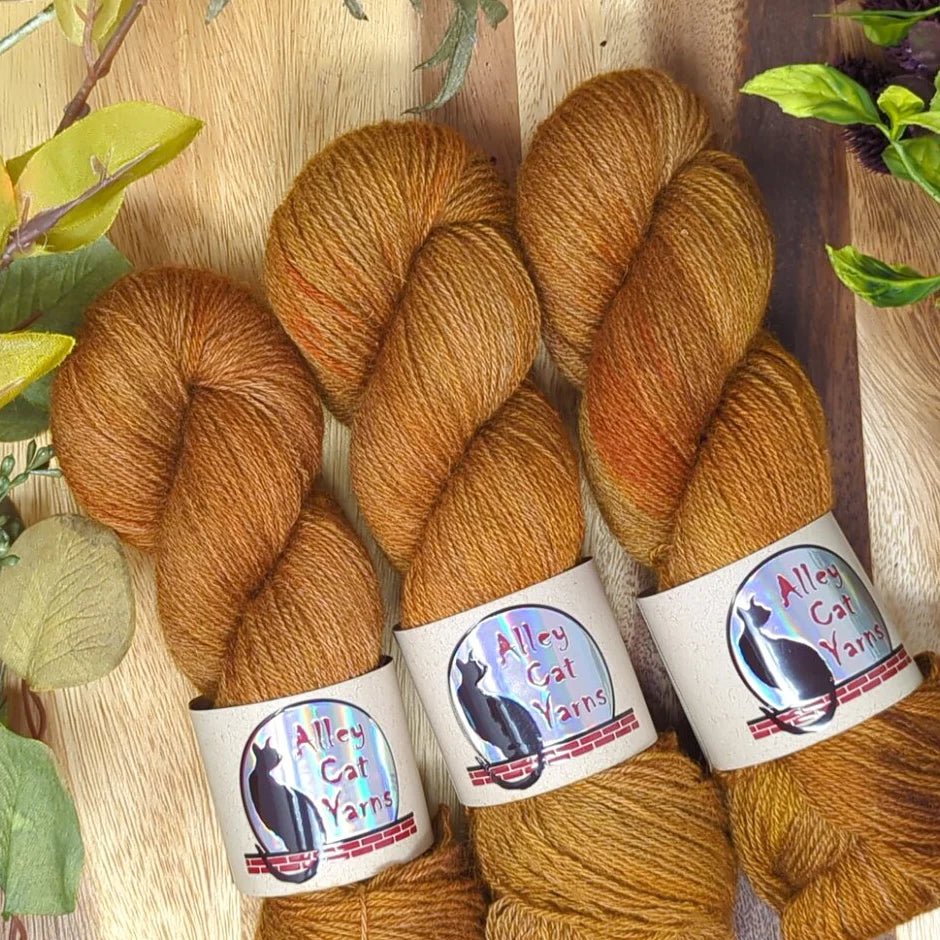 Caramel ontario sock by alley cat yarns at Wabi Sabi