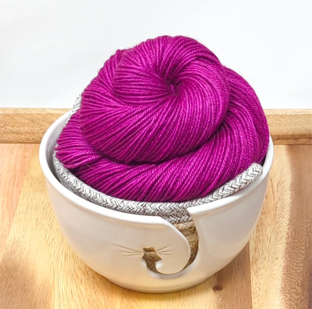 Cerise silk yak DK by alley cat yarns at Wabi Sabi