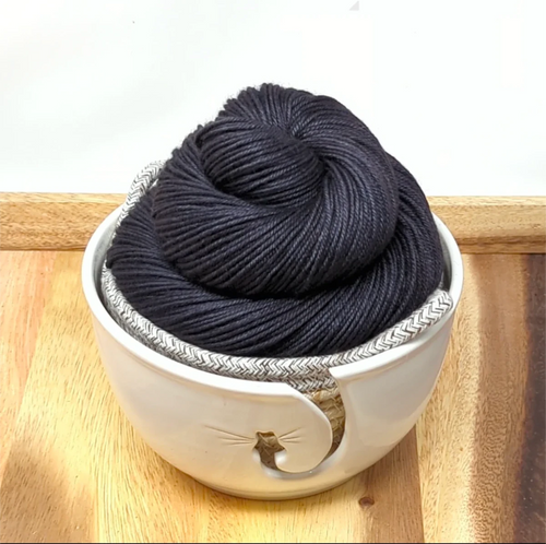 Charcoal silk yak DK by alley cat yarns at Wabi Sabi