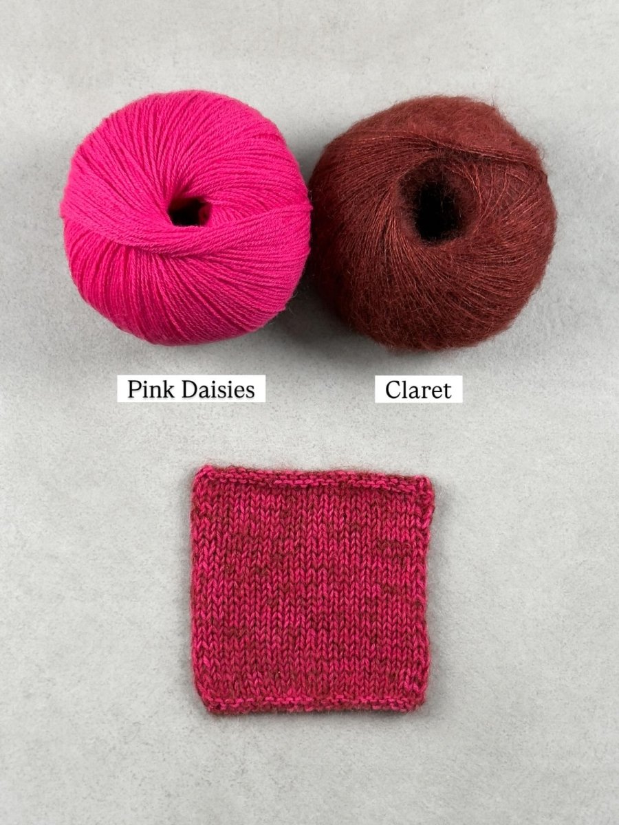 claret pink daisies by knitting for olive at Wabi Sabi