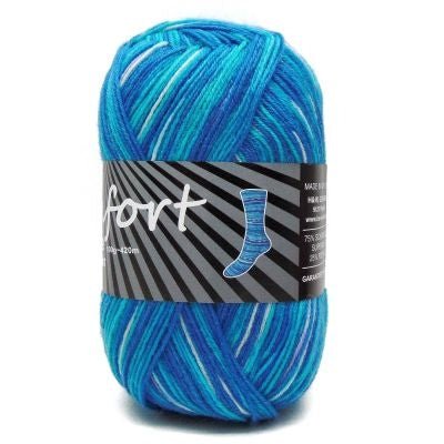 05 - 324 Turquoise / Blue comfort 4ply sock by Comfort Wool | Wabi Sabi