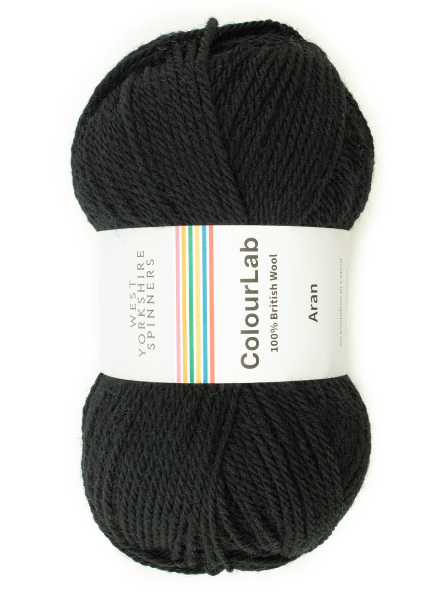 1172 jet black colourlab aran by West Yorkshire Spinners | Wabi Sabi