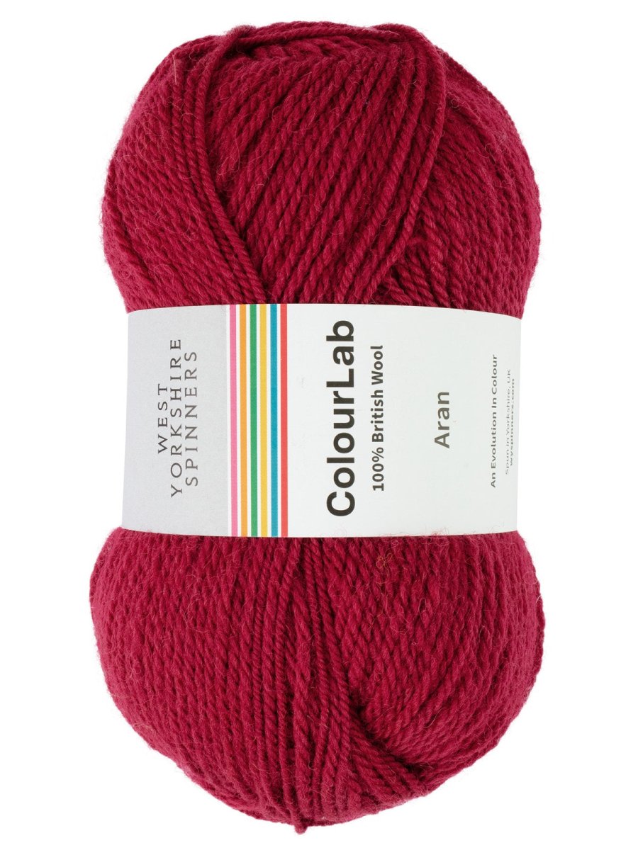 1213 ruby red colourlab aran by west yorkshire spinners at Wabi Sabi