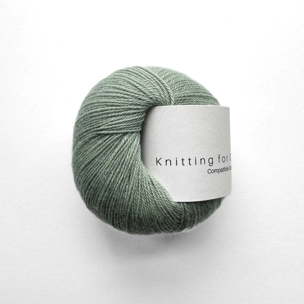 dusty artichoke comptatible cashmere by knitting for olive at Wabi Sabi