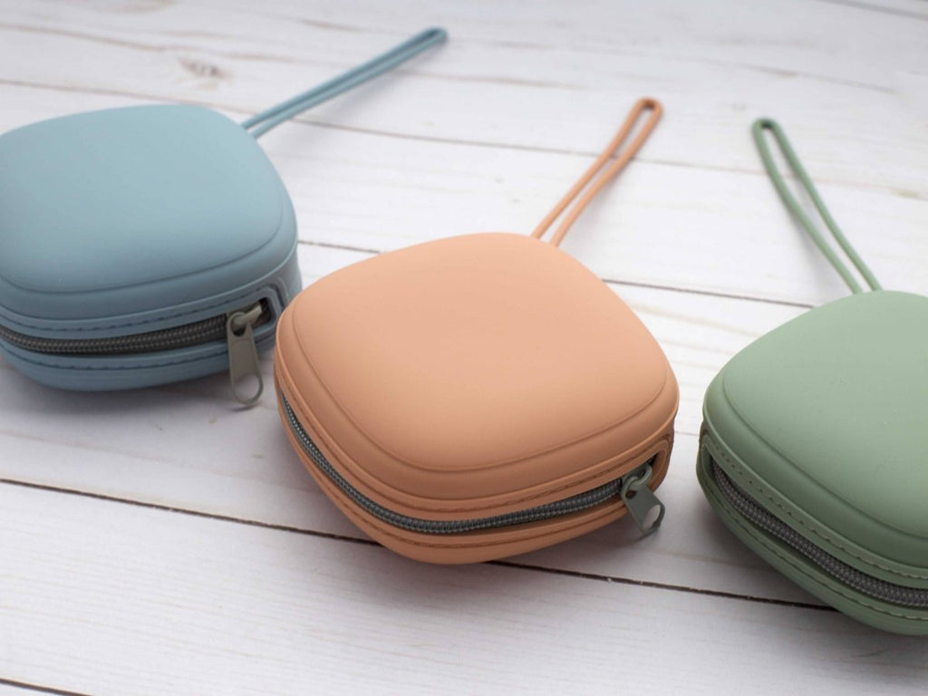 coral square storage pouches by Fox & Pine Stitches at Wabi Sabi