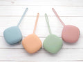 coral square storage pouches by Fox & Pine Stitches at Wabi Sabi