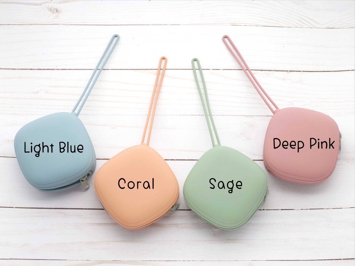 coral square storage pouches by Fox & Pine Stitches at Wabi Sabi