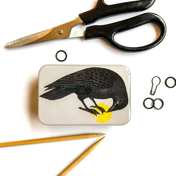 'crow and yarn ball ' notion tins by firefly notes | Wabi Sabi