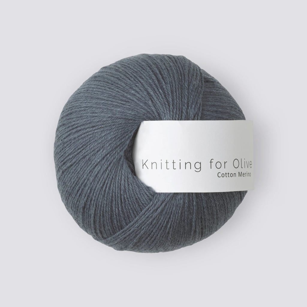 dusty blue whale cotton merino by knitting for olive at Wabi Sabi