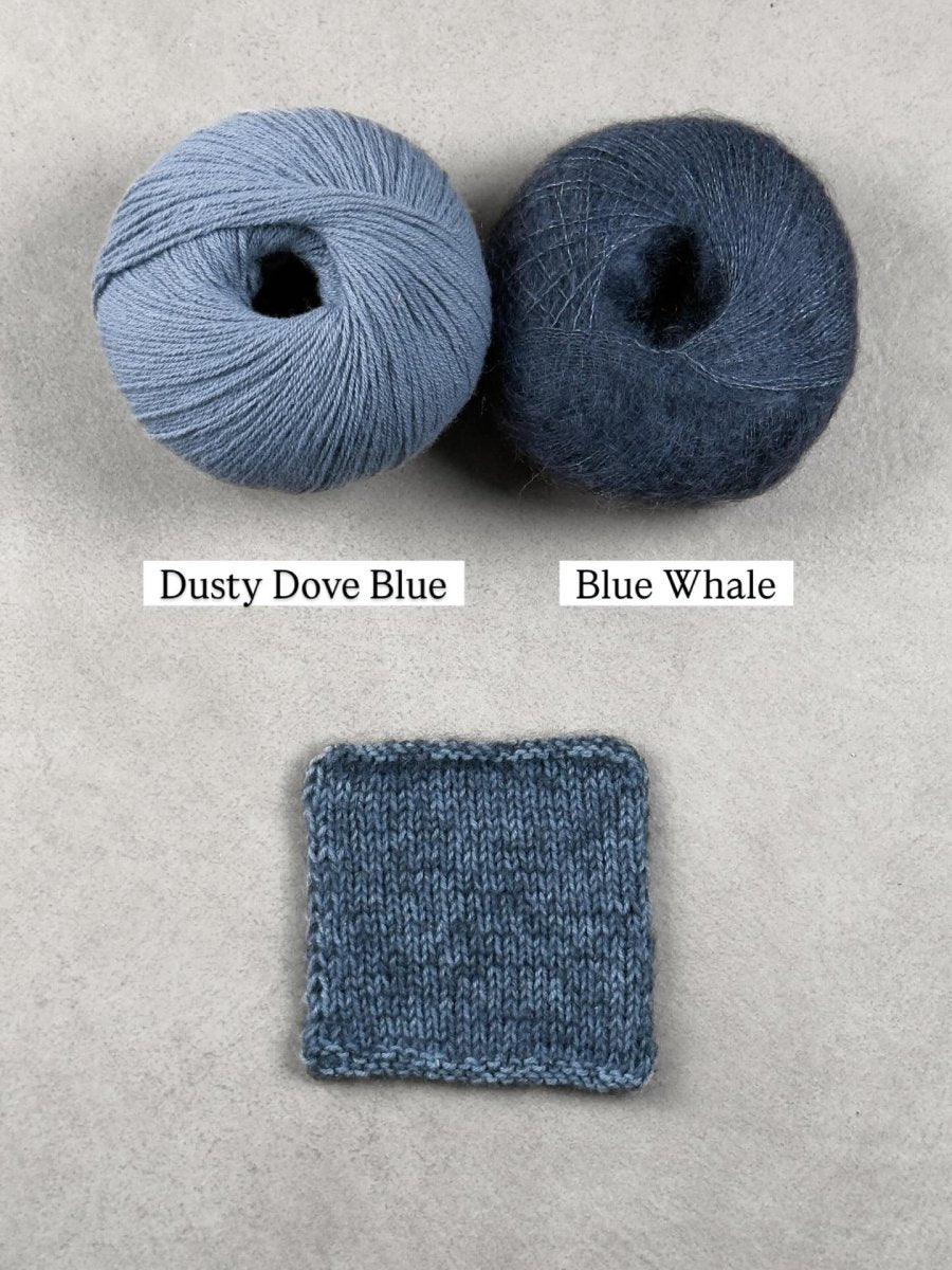 dusty blue whale dusty dove blue by knitting for olive at Wabi Sabi