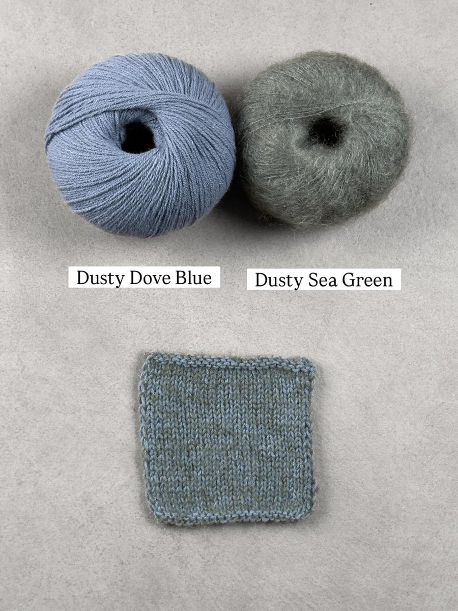 dusty sea green dusty dove blue by knitting for olive at Wabi Sabi