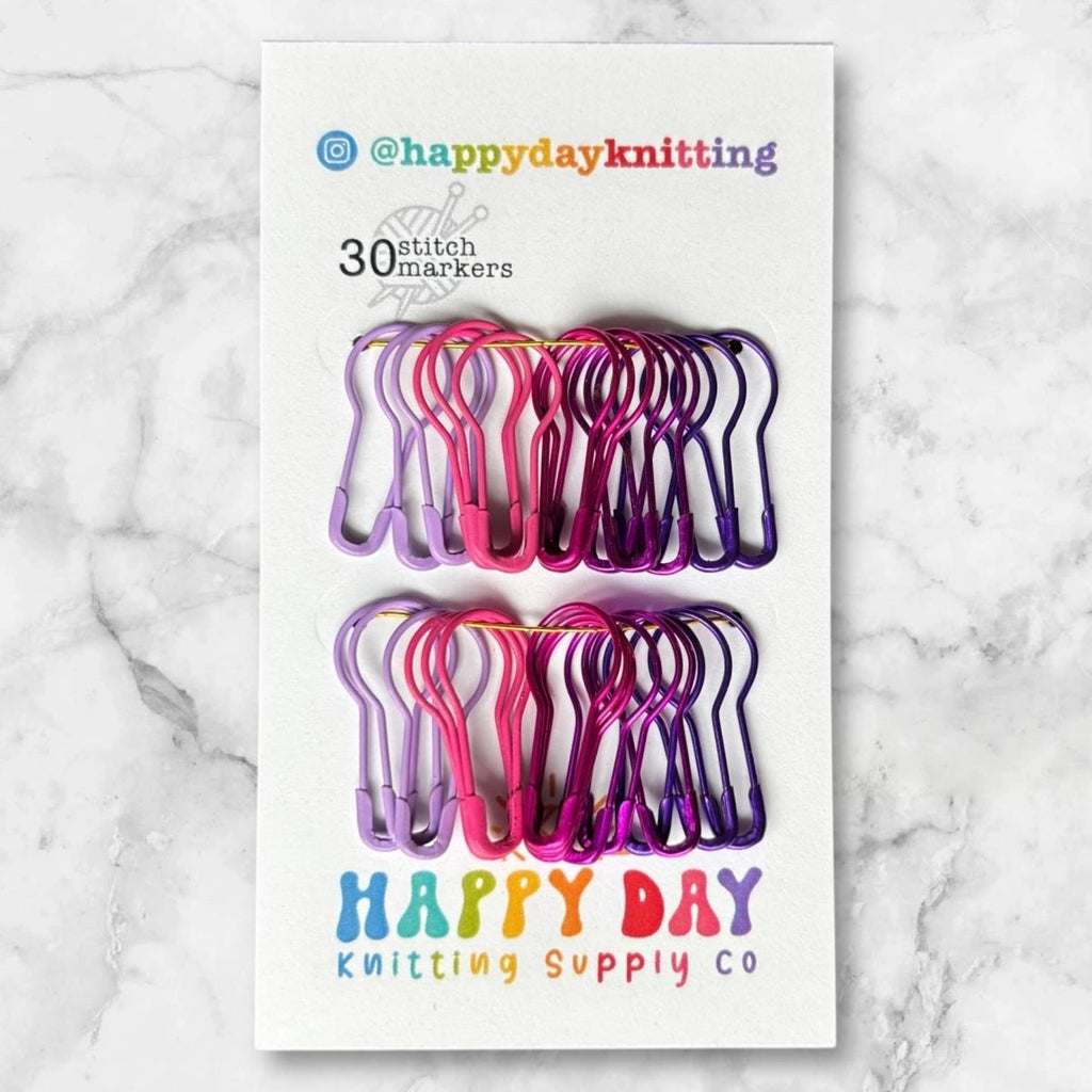 Every Day locking stitch marker sets (30 bulb pins) by happy day at Wabi Sabi