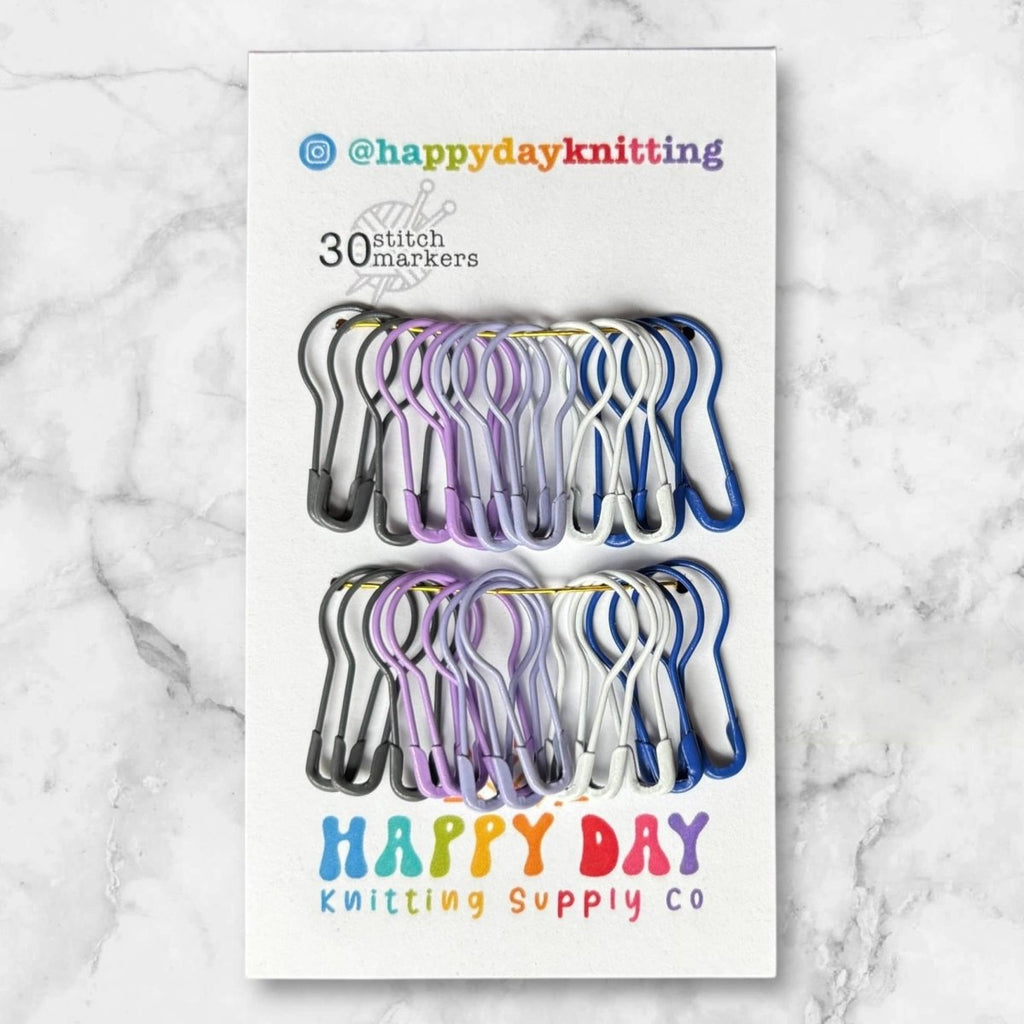 Every Day locking stitch marker sets (30 bulb pins) by happy day at Wabi Sabi