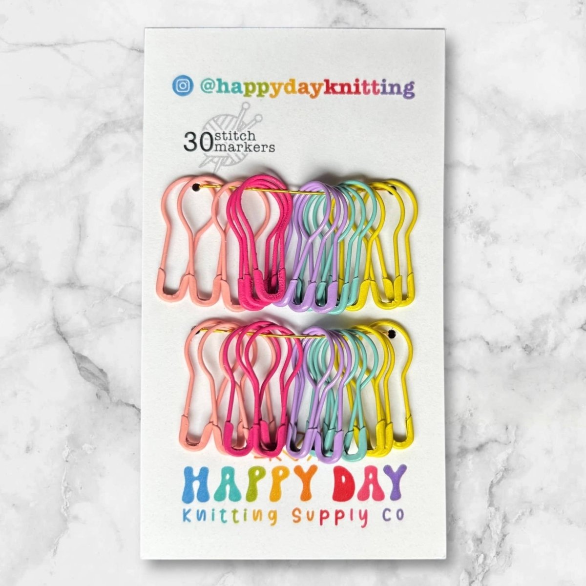 Every Day locking stitch marker sets (30 bulb pins) by happy day at Wabi Sabi