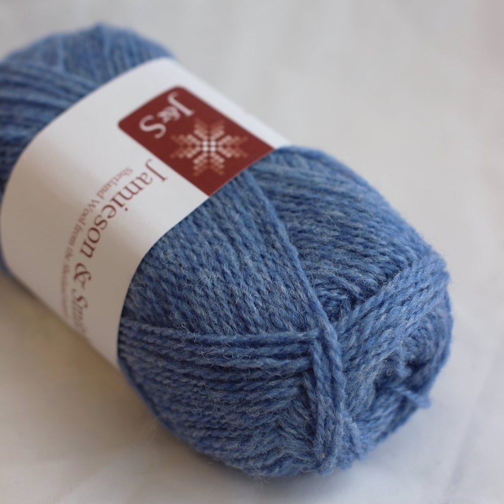 FC15 mid sky blue shetland jumper weight by jamieson & smith at Wabi Sabi
