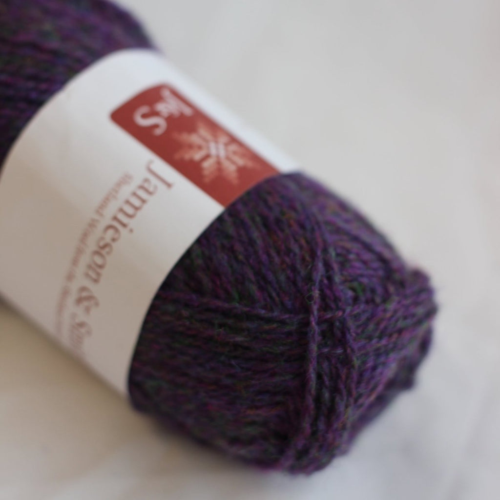 FC56 bright purple mix shetland jumper weight by jamieson & smith at Wabi Sabi