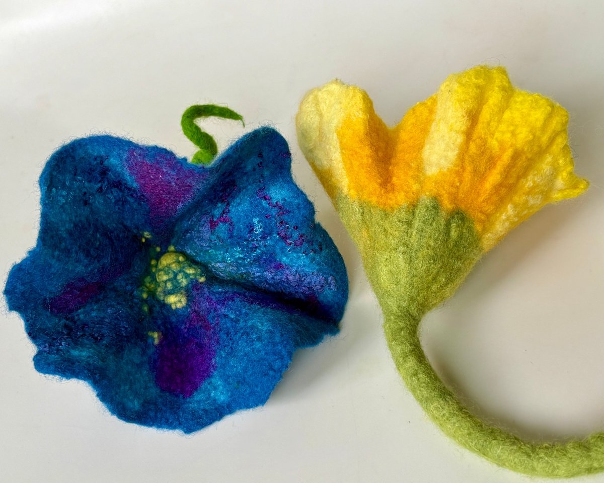 felted flowers by Wabi Sabi at Wabi Sabi