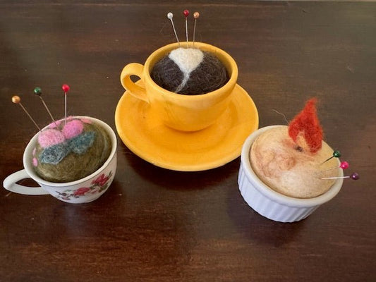 ' ' felted tea cup pin cushion: Saturday October 18: 1 - 3pm by Andrée | Wabi Sabi
