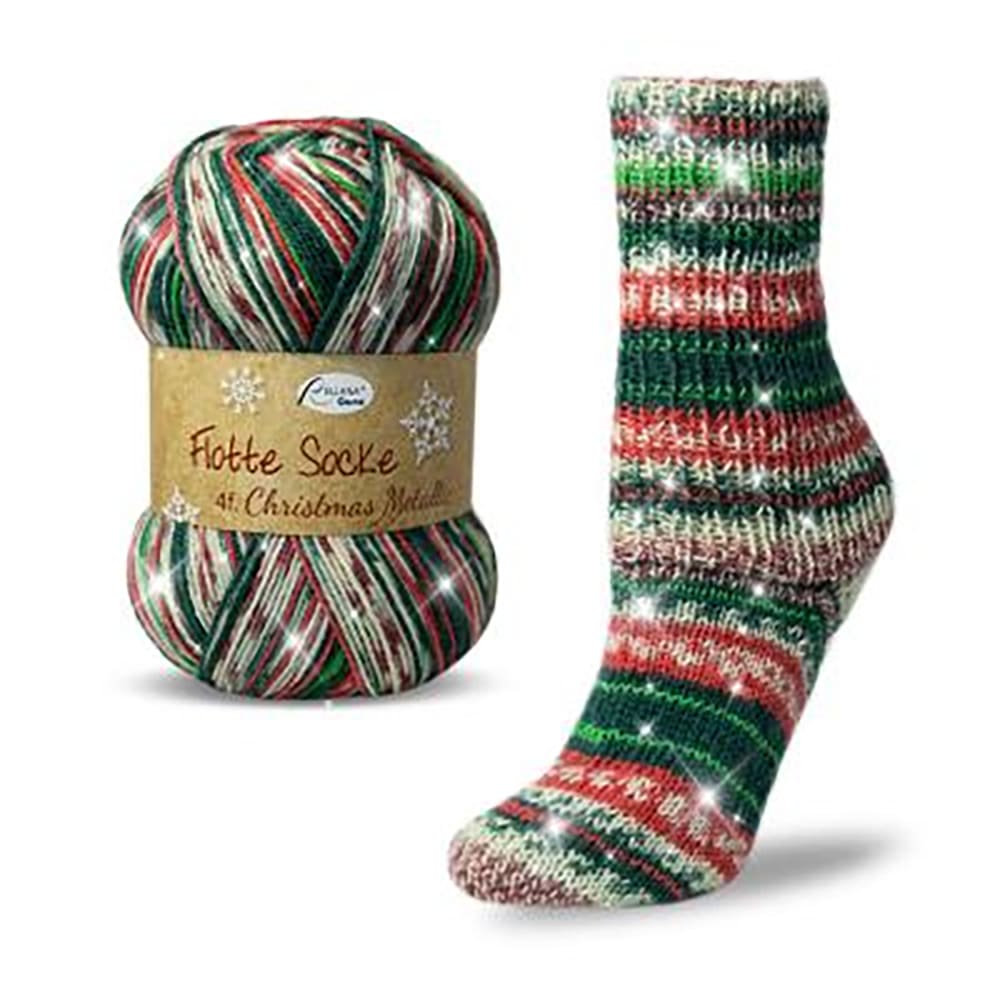 christmas sparkle flotte sock by Rellana Garne | Wabi Sabi