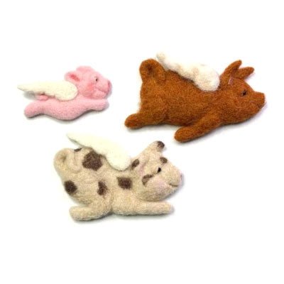 'flying pigs (small) ' felting kits by the crafty kit co | Wabi Sabi