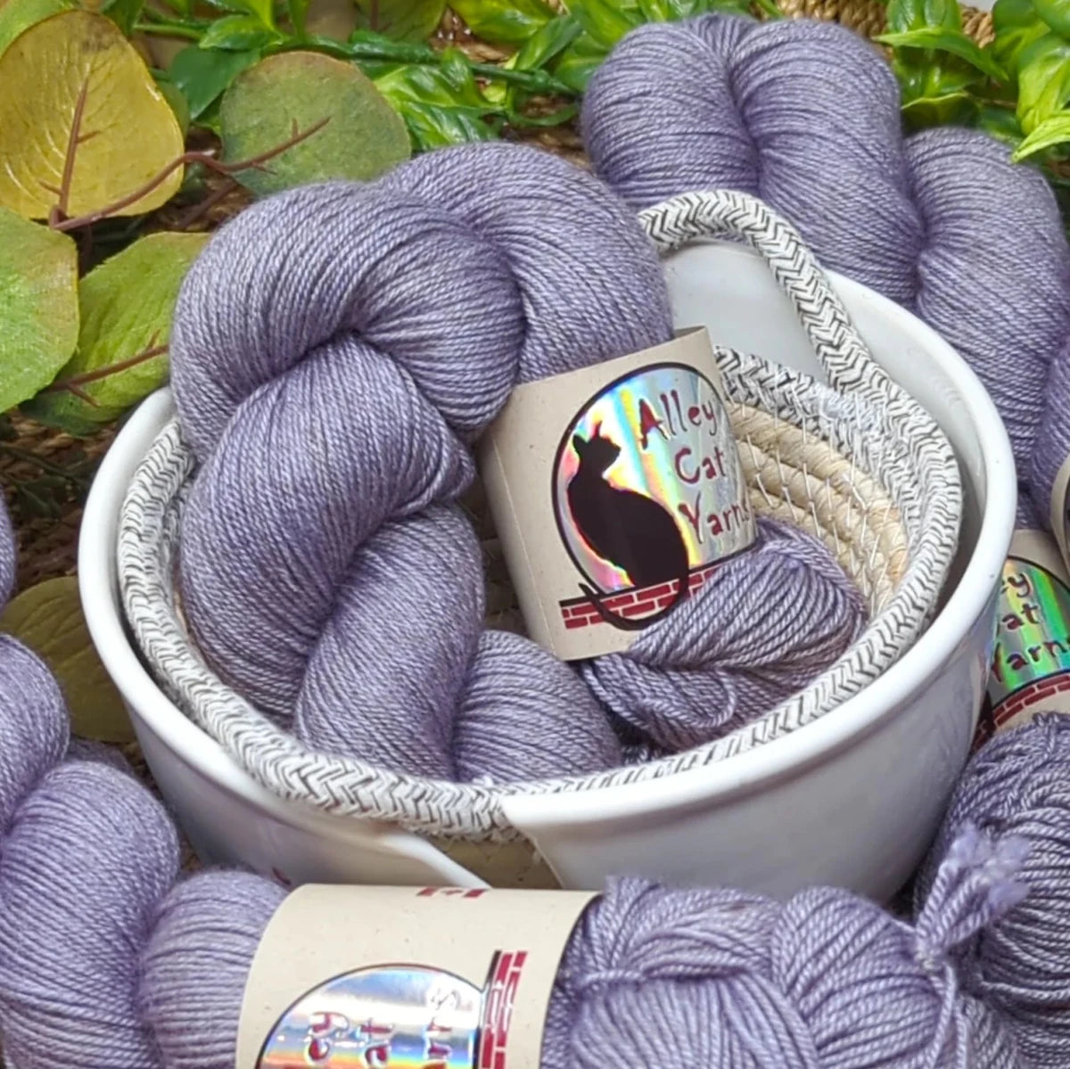 Frosted Lilac silk yak DK by alley cat yarns at Wabi Sabi
