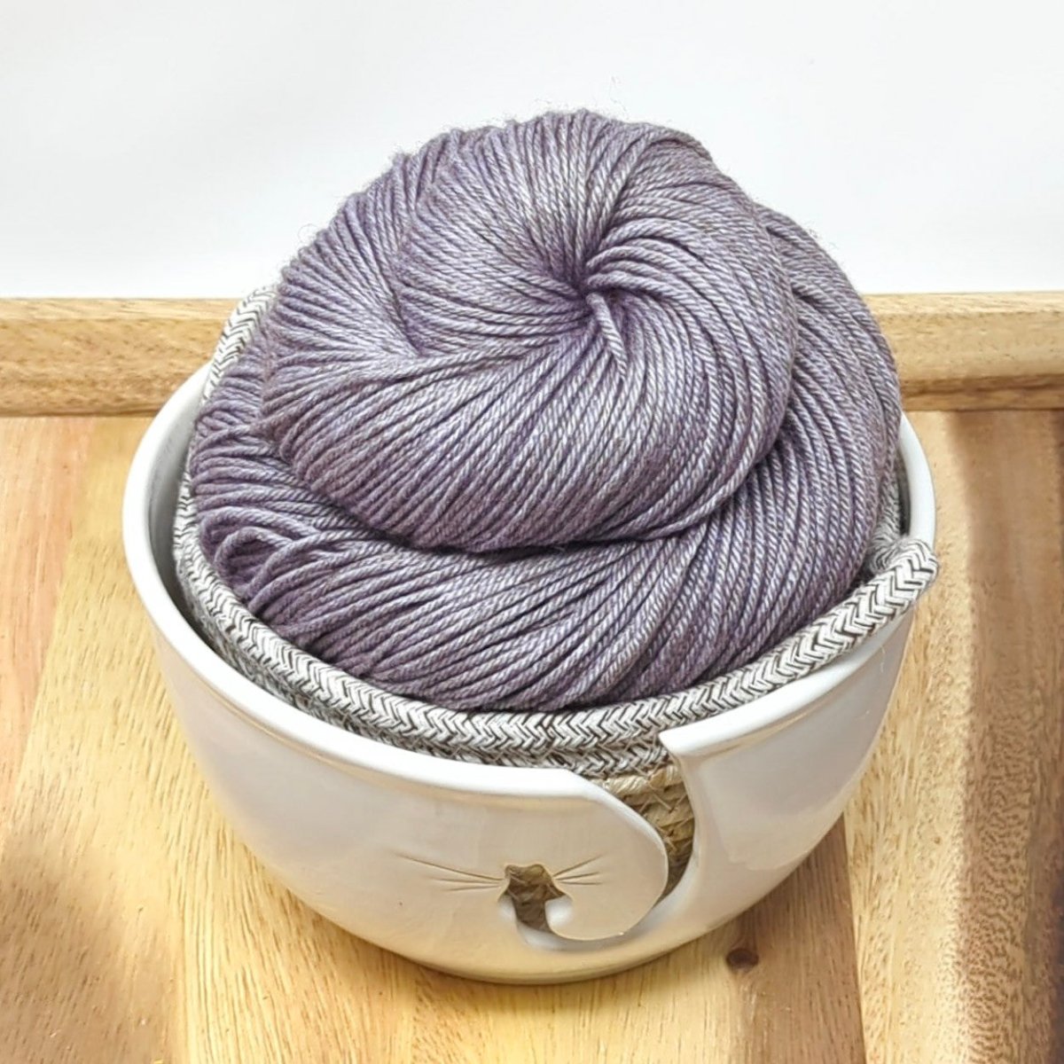 frosted lilac silk yak fingering by alley cat yarns at Wabi Sabi