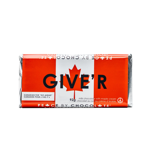 ' ' Give'r bar: maple cream & milk chocolate: 92g by peace by chocolate | Wabi Sabi