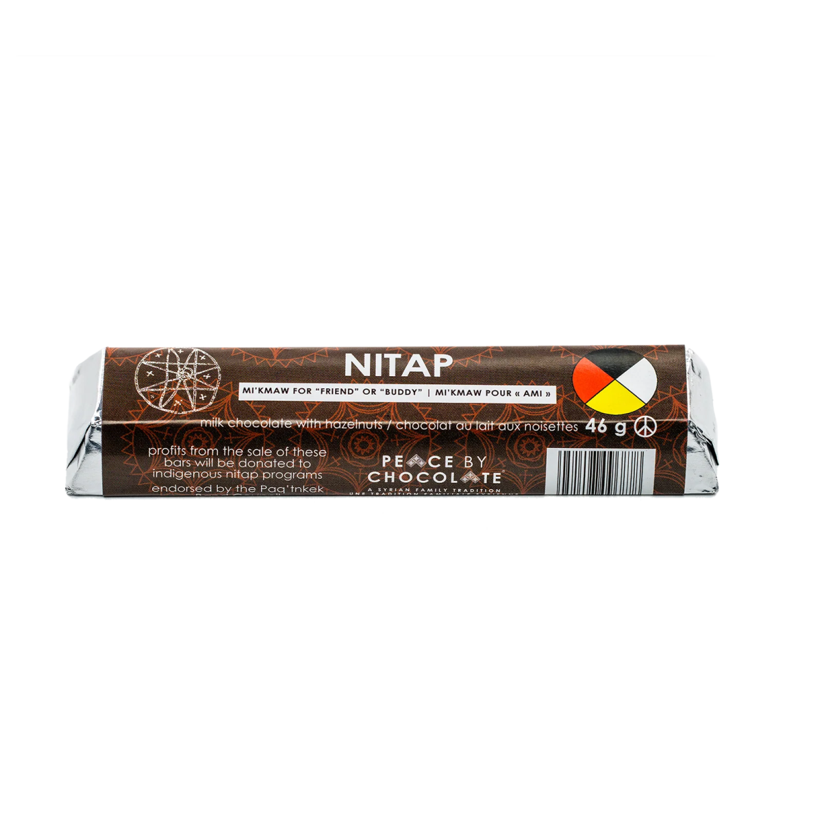 ' ' hazelnut nitap bar: 46g by peace by chocolate | Wabi Sabi