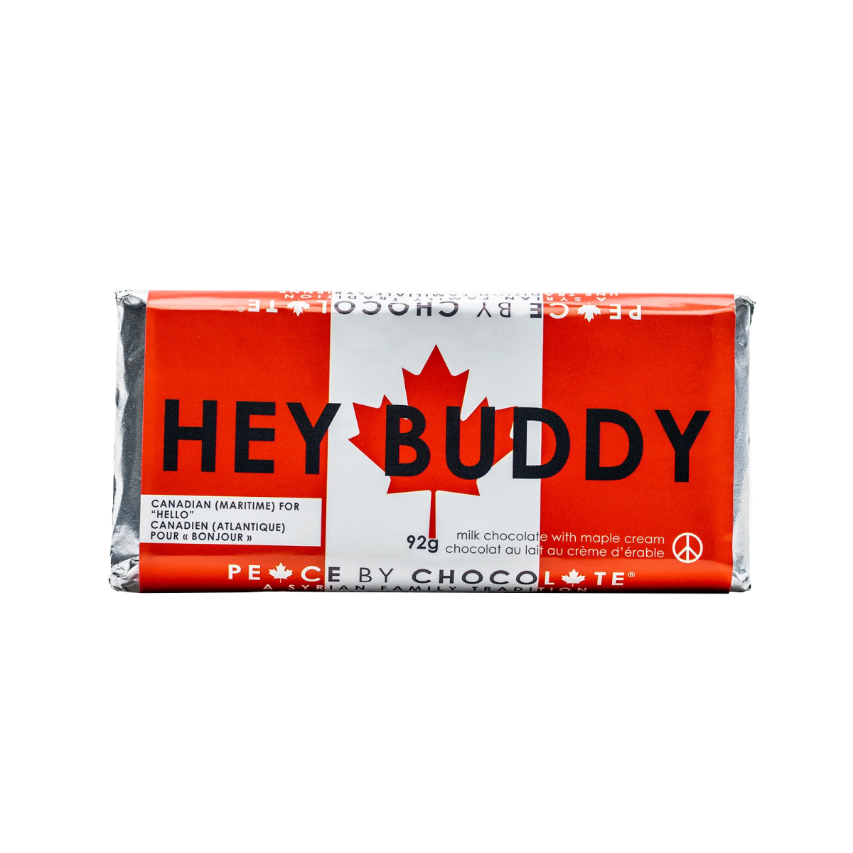 ' ' hey buddy bar: maple cream & milk chocolate: 92g by peace by chocolate | Wabi Sabi