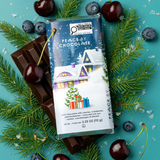 ' ' Holiday Bar Dark (96g) (cherries, cranberries & blueberries) by peace by chocolate | Wabi Sabi