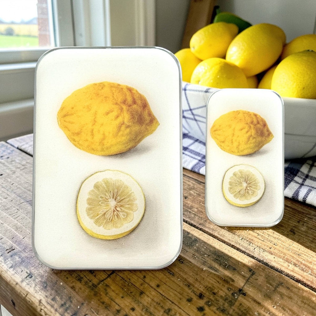 Large Botanical Lemon Notions Tin by Firefly Notes at Wabi Sabi
