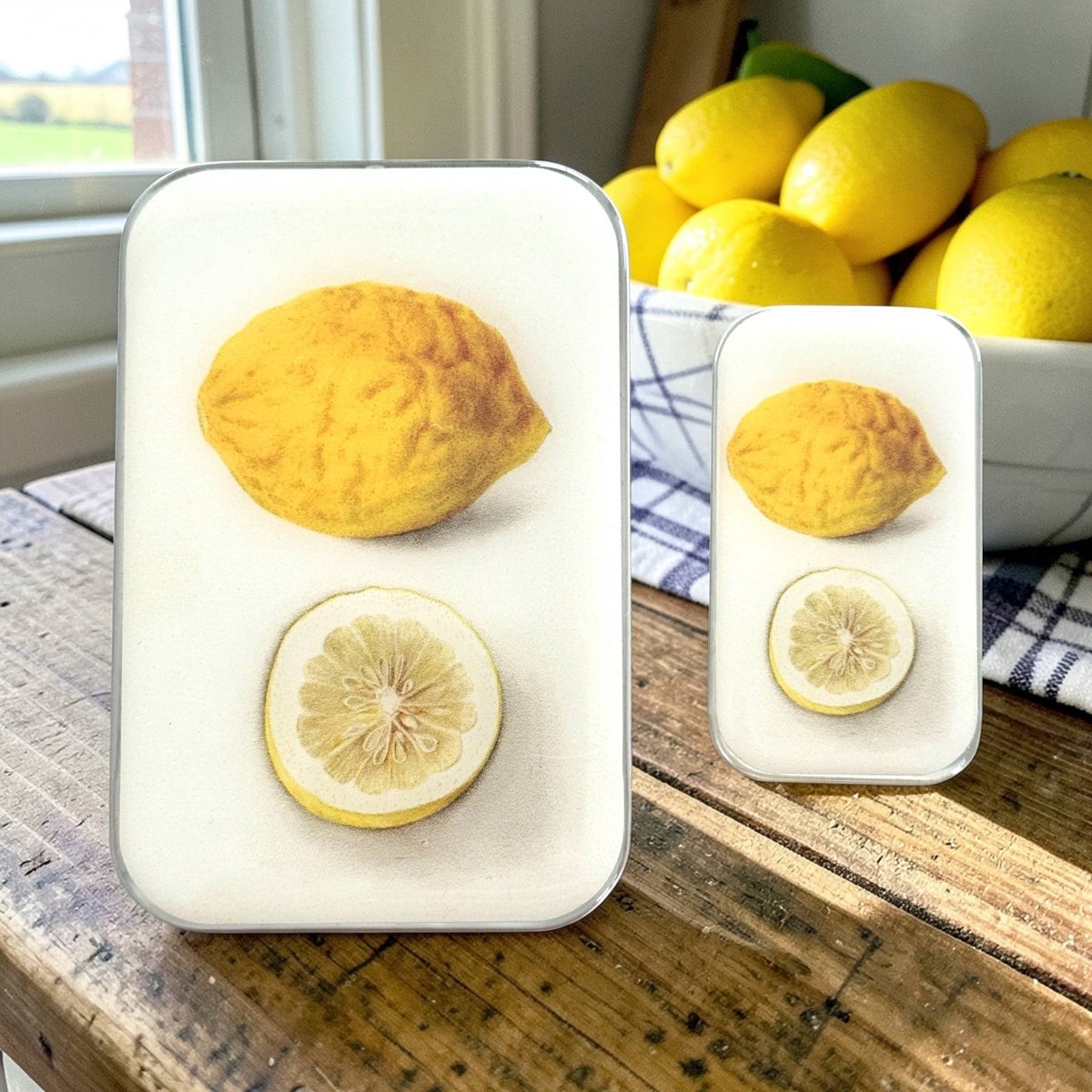 Large Botanical Lemon Notions Tin by Firefly Notes at Wabi Sabi