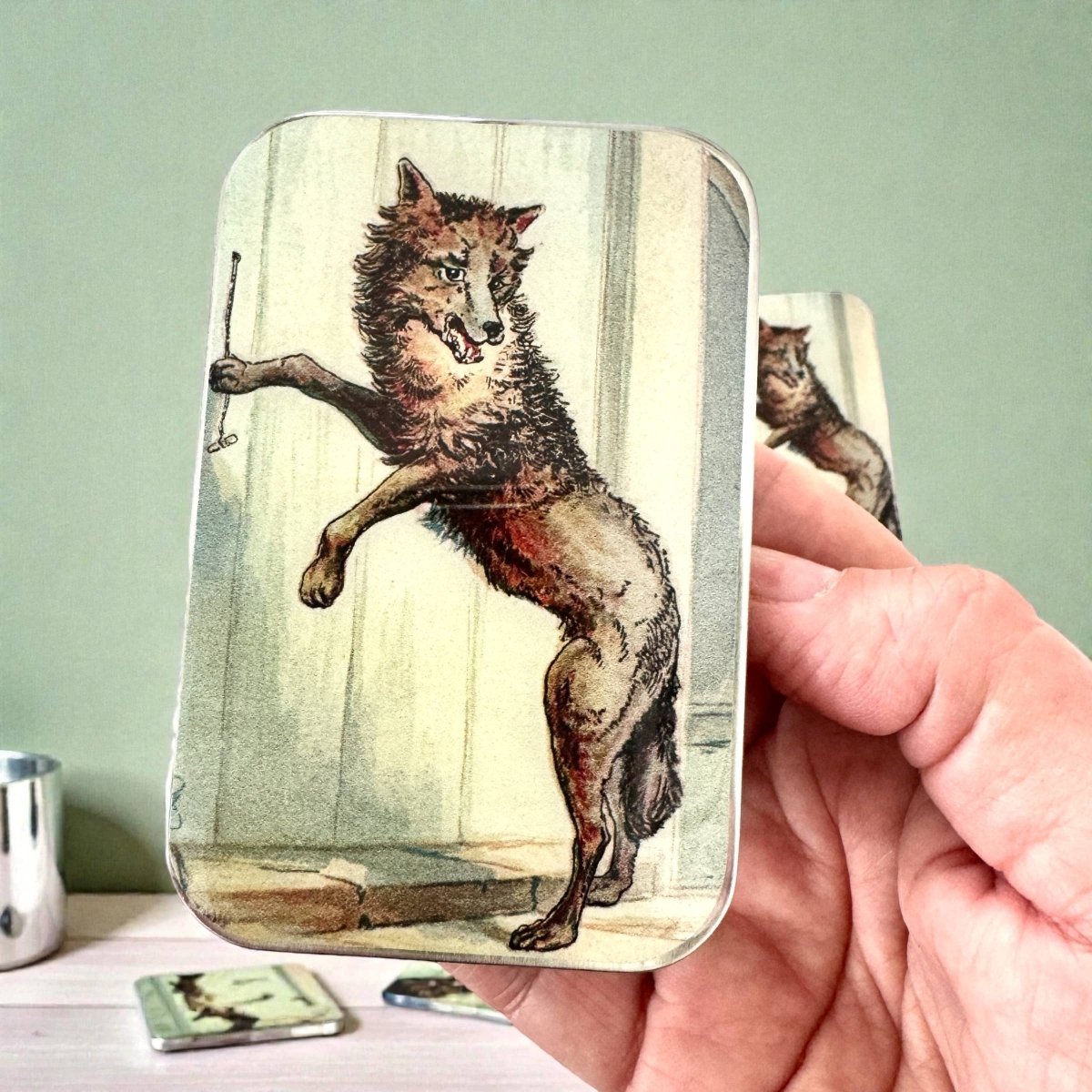 Large The Wolf at the Door Notions Tin by Firefly Notes at Wabi Sabi