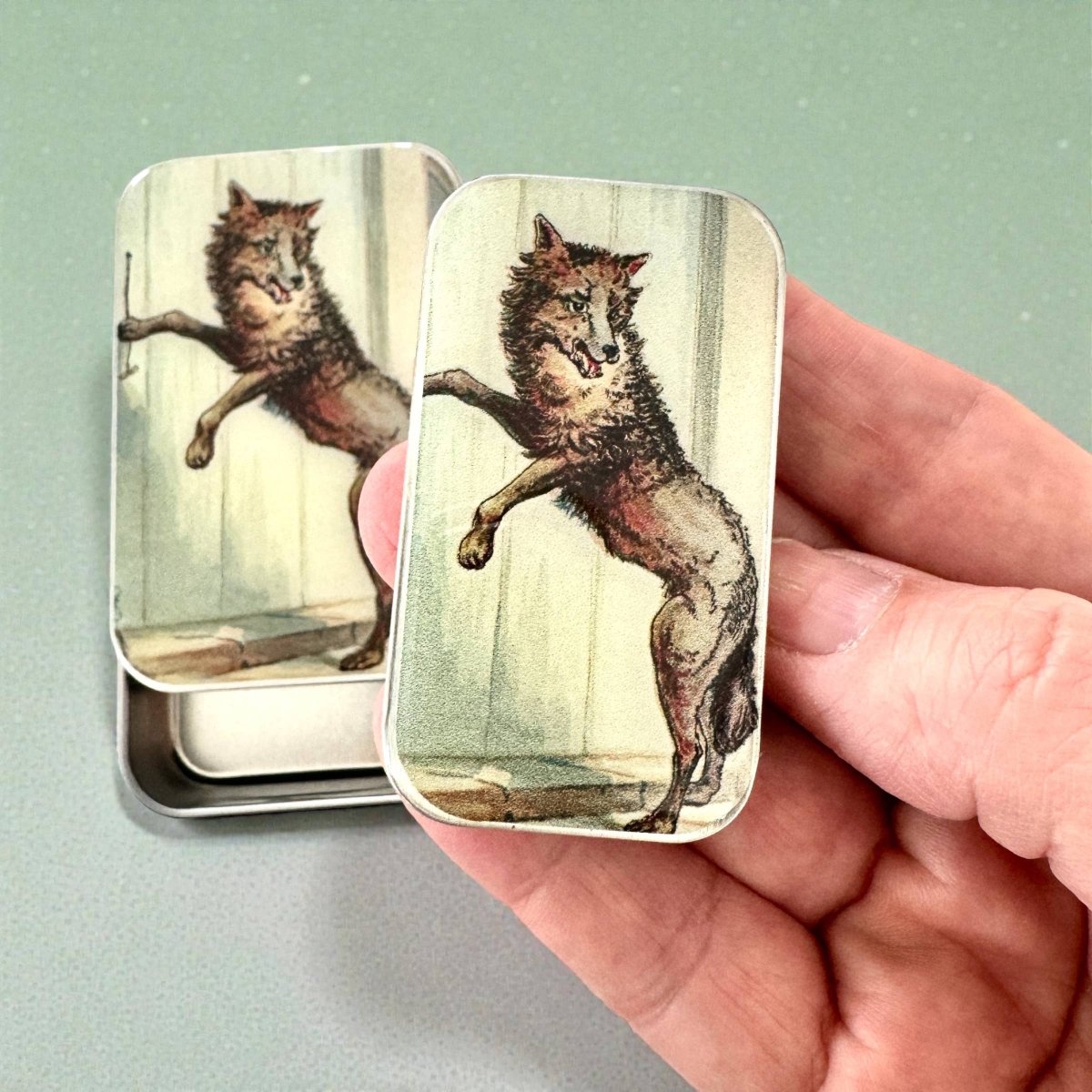 Large The Wolf at the Door Notions Tin by Firefly Notes at Wabi Sabi
