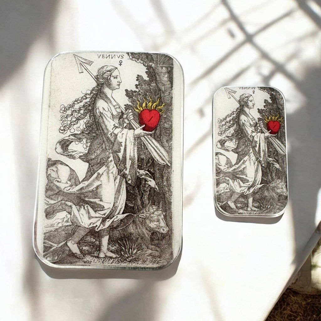 Large Venus & the Flaming Heart Notions Tin by Firefly Notes at Wabi Sabi
