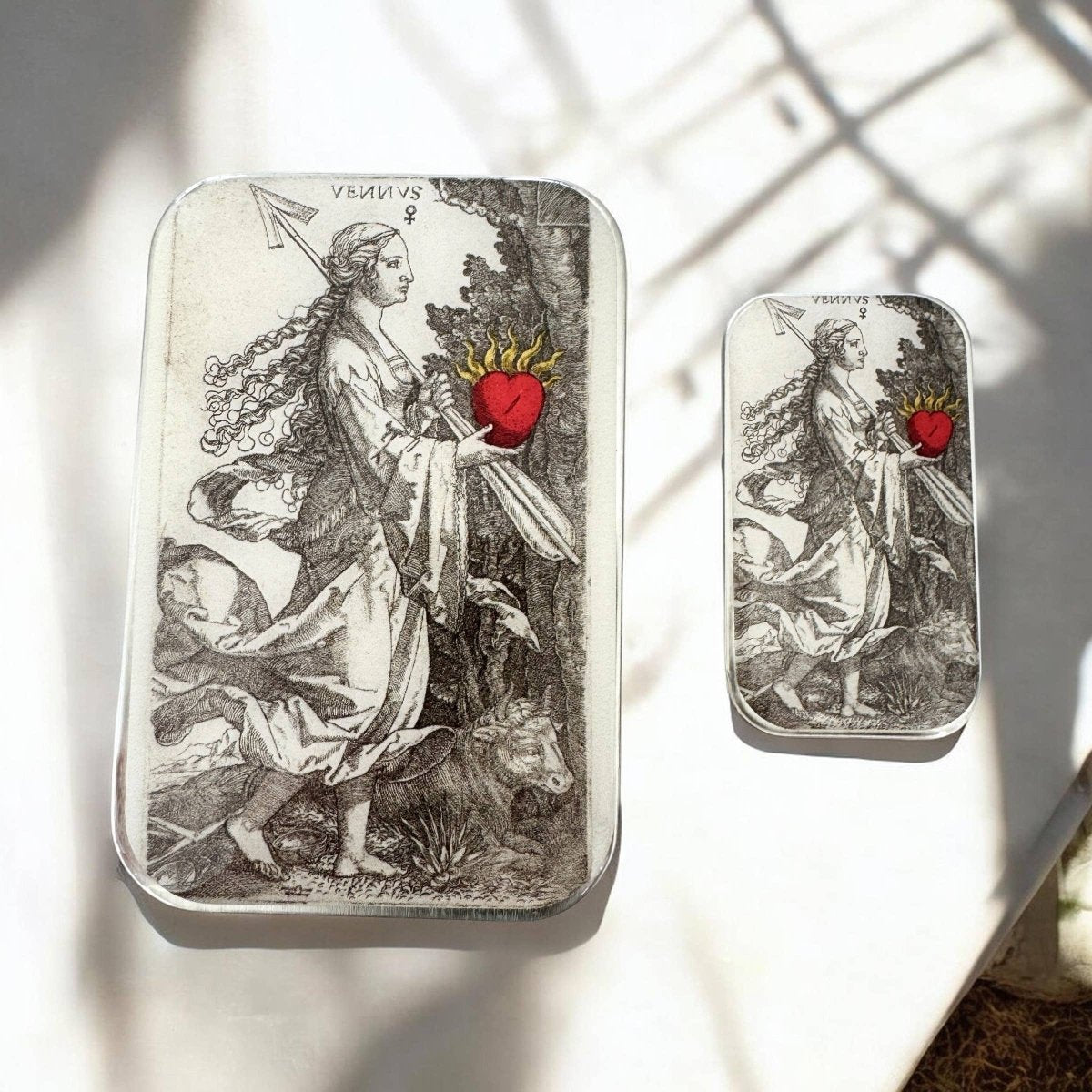 Large Venus & the Flaming Heart Notions Tin by Firefly Notes at Wabi Sabi