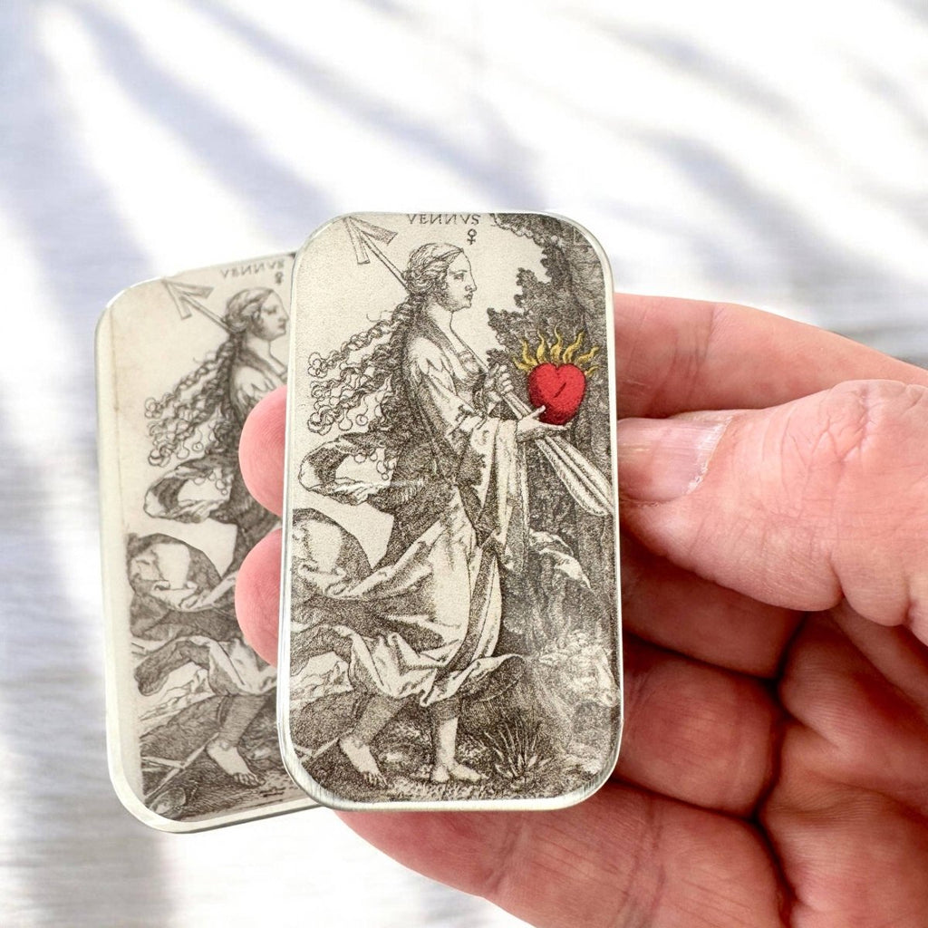 Large Venus & the Flaming Heart Notions Tin by Firefly Notes at Wabi Sabi