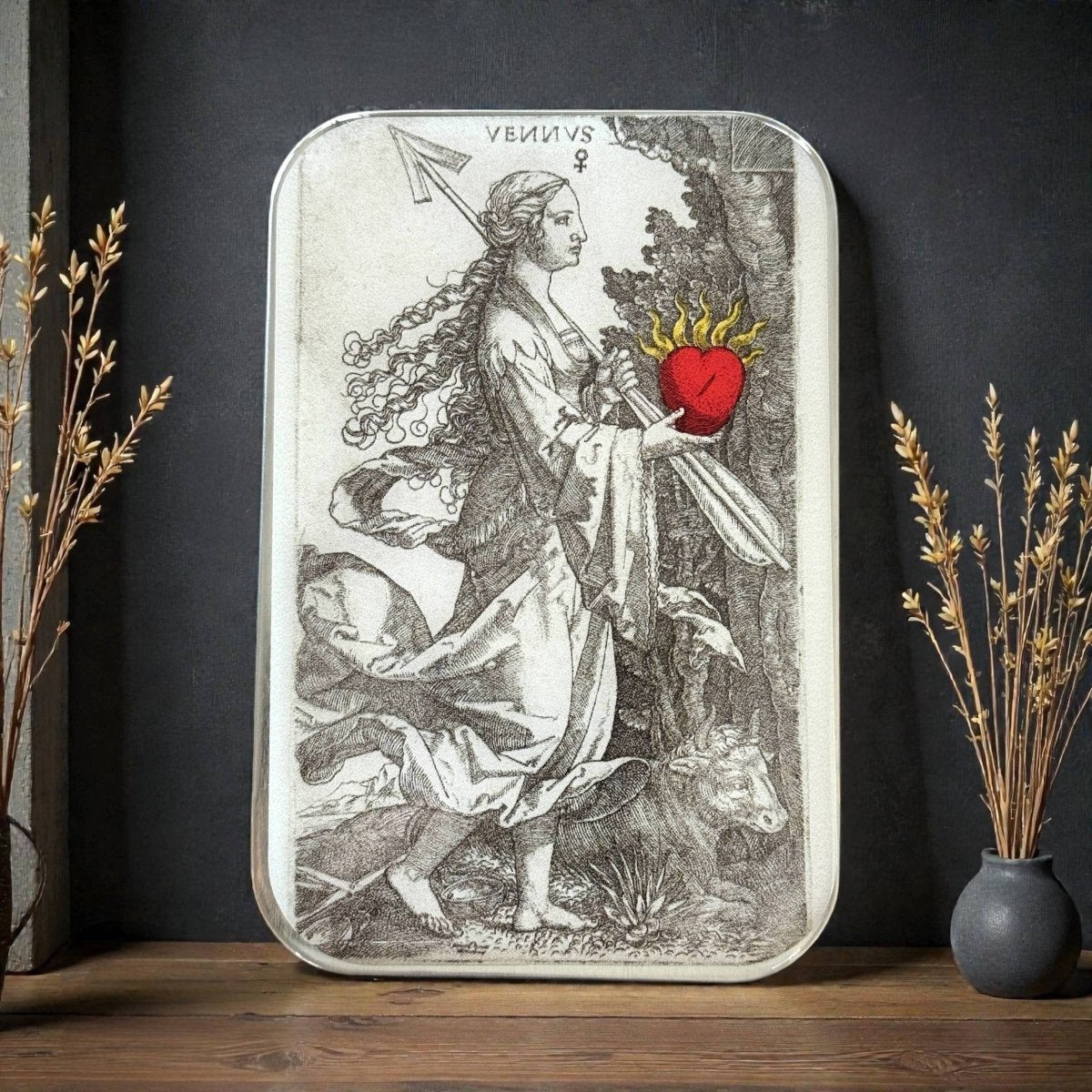 Large Venus & the Flaming Heart Notions Tin by Firefly Notes at Wabi Sabi