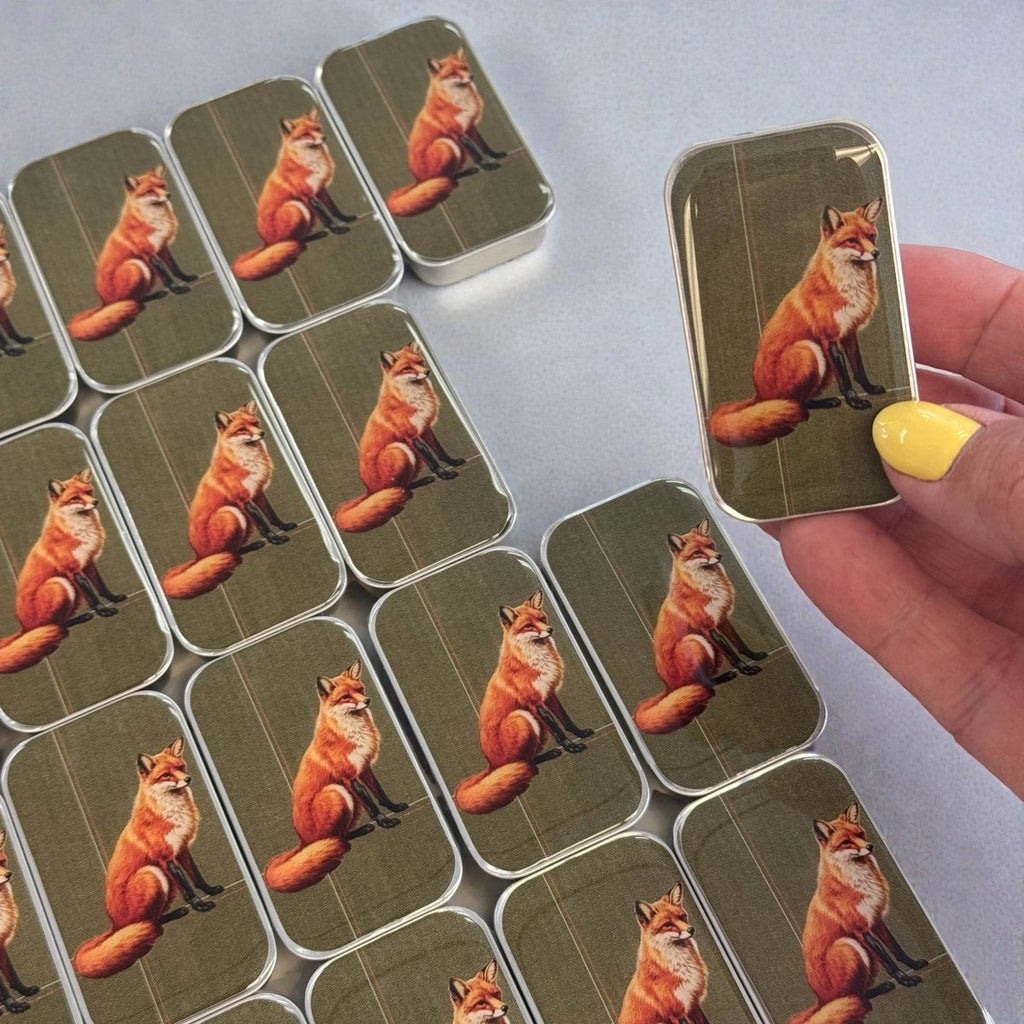 Large Woodland Fox Notions Tin by Firefly Notes at Wabi Sabi