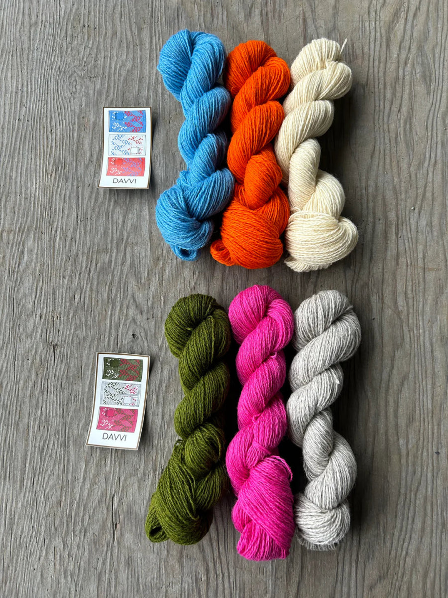 Davi - Grey / Green / Pink latvian / estonian mitten kits by aleks byrd at Wabi Sabi