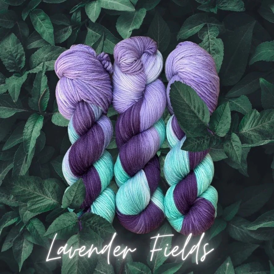lavender fields faerie garden fingering by purl passion fibre arts at Wabi Sabi