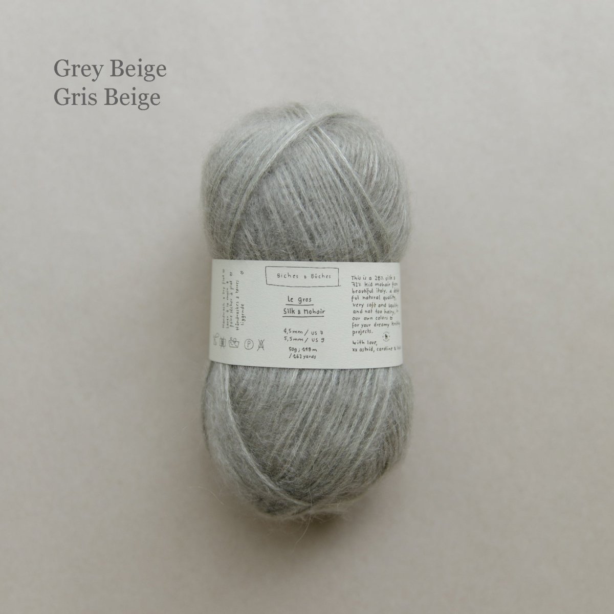 le gros silk & mohair - grey beige at Wabi Sabi