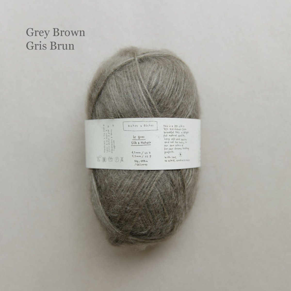 le gros silk & mohair - grey brown at Wabi Sabi